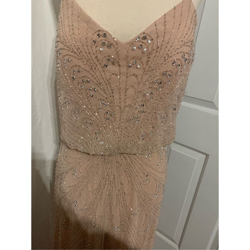 Andrianne papell long dress size 8 pink sequence